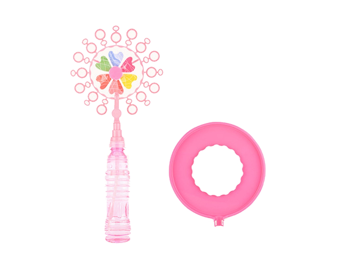 Mali varinha de Bolhas Moinho de Vento Rosa com Múltiplos Furos para Brincadeiras Ao Ar Livre e Viagens