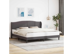 Vidaxl Estrutura Da Cama Cinzento 200 X 200 Cm Couro Sintético