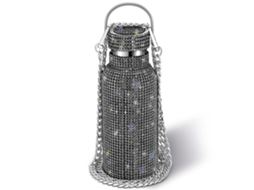 Botella de Agua Diamond Bling Rhinestone de Acero Inoxidable Térmica (negro, 500 Ml)