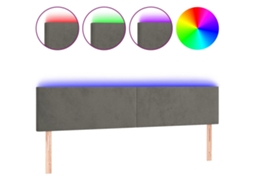 Led Headboard, Led Headboards Vidaxl Cinzeto Veludo (180 X 5 X 78/88 Cm)