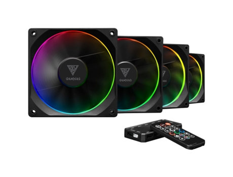 Conjunto de 4 Ventoinhas   para Pc Gamdias Aeolus M3 Rgb 12 Cm