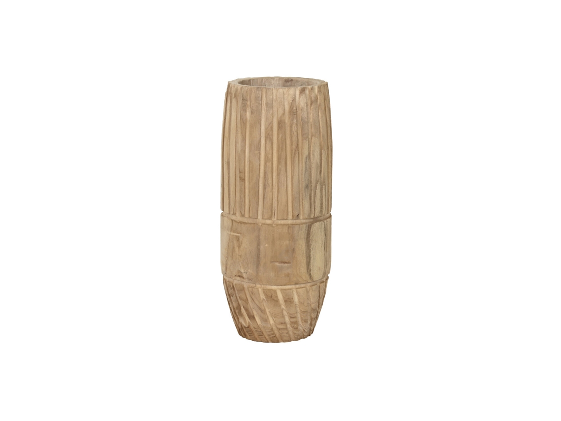 Vaso de Madeira de Paulownia Esculpida Naturalmente, 32x32x69cm ALEXANDRA HOUSE LIVING