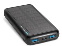 Powerbank SBS Solar FastCharge (10000 mAh - USB - USB-C - Preto)