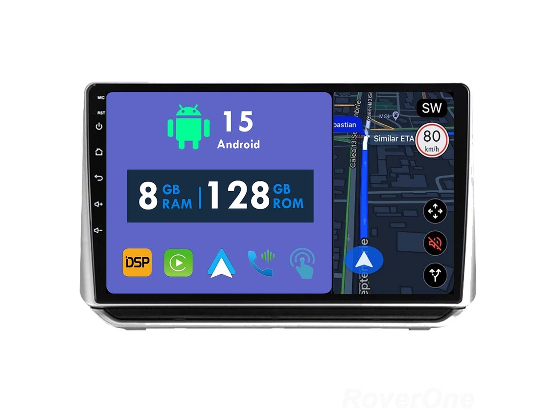 Auto Rádio Carro Bluetooth Autoradio 8GB RAM 128G ROM CarPlay Navegação GPS Ecrã Táctil RoverOne para Nissan Altima Teana 2018-2023  