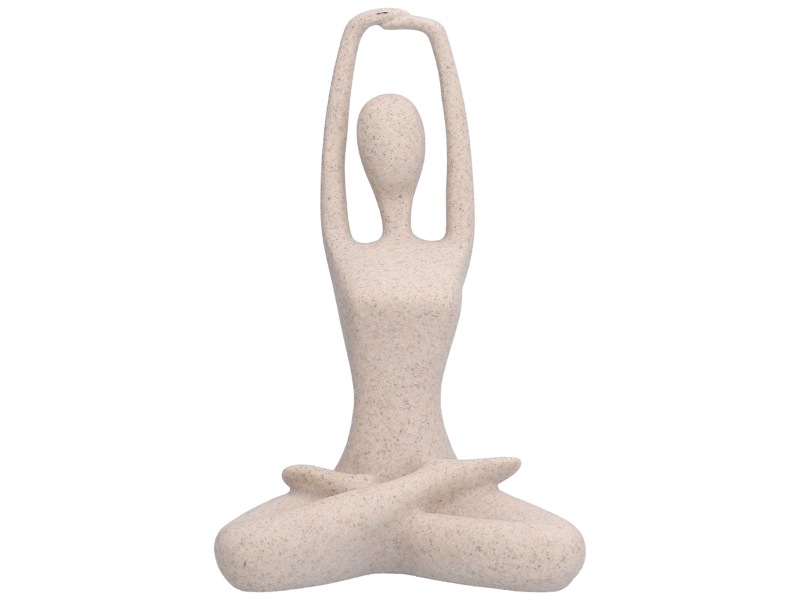 Estátua de Yoga em Resina Sandstone, Decorativa, Presente S/MARCA