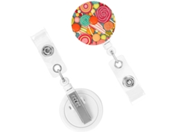 Porta Crachá Retrátil Resistente, Com Formato Pirulito, Porta Crachá Resistente, Chaveiro, Bobinas