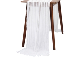 Laxiscreed Toalha De Mesa De Tecido Queijo Branco 90x300cm Com Pregas Para Jantares Elegantes