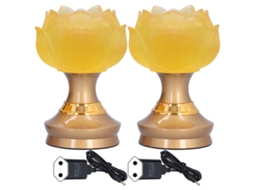 2 Conjuntos Lâmpada Led Flor de Lótus Buda