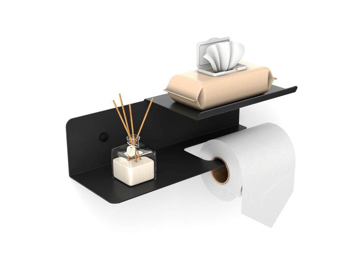 Porta-papel higiênico com bandeja dupla para papel higiênico molhado, BRILVIBERA Copo sanitário de parede