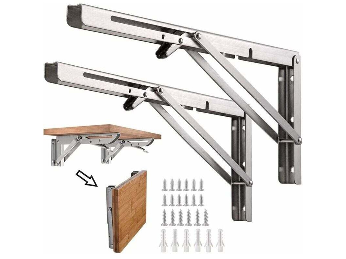 Suporte Para Prateleira, 2 Peças, Aço Inoxidável, Para Parede, 8 Polegadas, Capacidade Máxima De Carga De 50 Kg