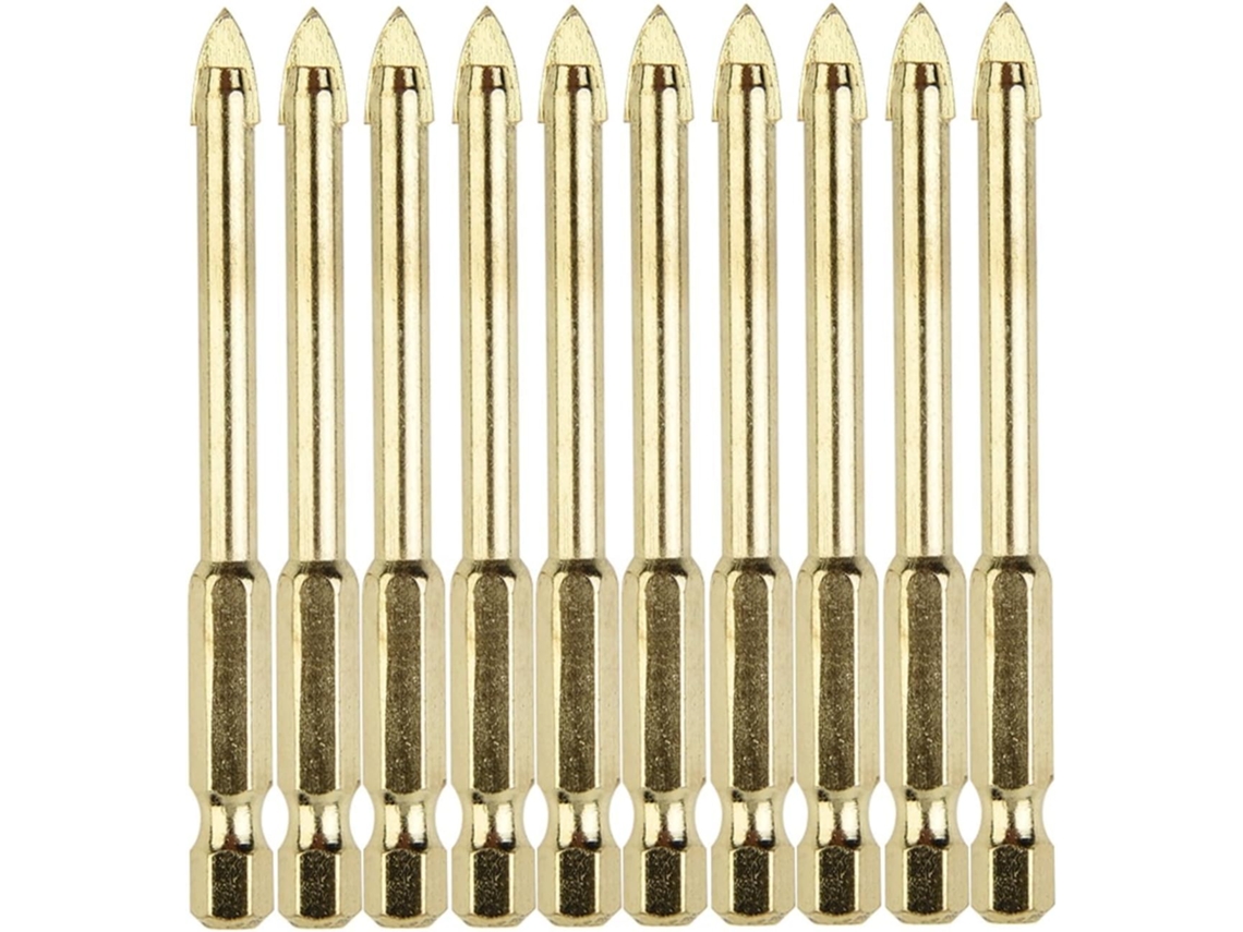 Pacote Com 10 Brocas De Carboneto Tungstênio 6 Mm Para Vidro E