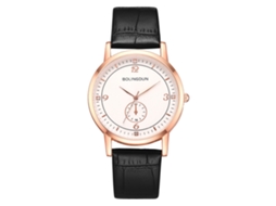 Relógio de Pulso de Quartzo Moda Business Leisure Couro Elegante Rose Gold Grande