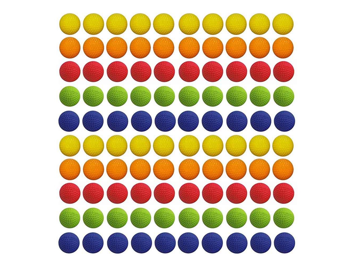 Mali 100 Bolas de Eva Macias para Refil de Arma de Brinquedo Rival Universal Redondas