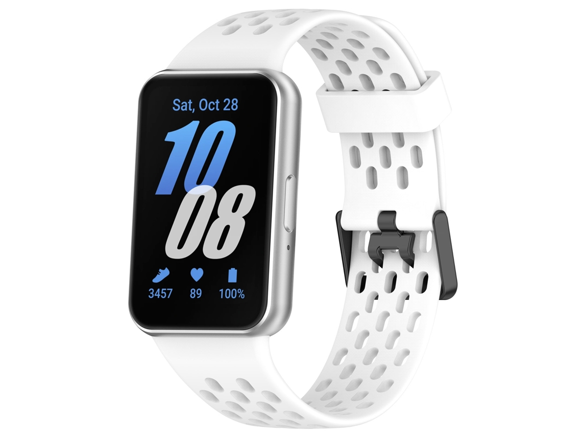 Pulseira De Substituição Para Samsung Galaxy Fit3 2024 Sm-r390, Com Fecho Dobrável Magnético E Pulseira Desportiva Em Silicone Branco Hexinyigjly