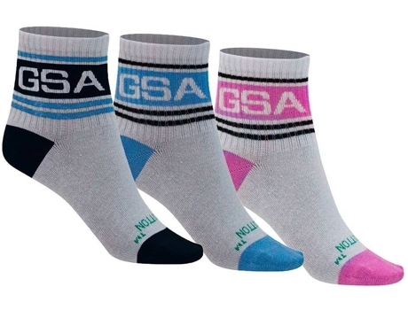 Pack 3 Pares Meias para Homem GSA Supercotton Semi Almofadadas Quarto 3 Pares Branco para Fitness (EU 31-35)