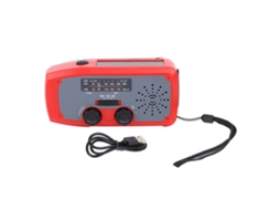 Rebe-rádio De Emergência Com Manivela Solar Am Fm Noaa Lanterna Led Bateria 2000mah Recarregável Portátil Vermelho