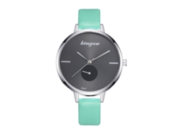 Relógio de Pulso Feminino de Quartzo com Pulseira de Couro Estilo Fashion Simples Mint