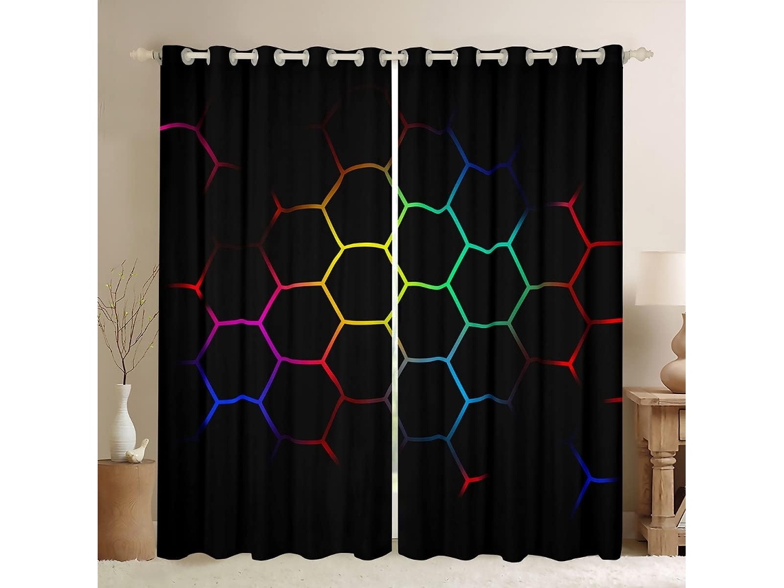 Cortinas Hexagonais Feelyou Para Quarto E Sala De Estar, Com Design Geométrico Em Formato De Favo Mel Para Meninos E