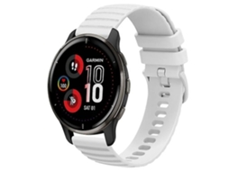 Lurelia Pulseira Garmin Venu 2 Plus 20mm Padrão De Ondas E Pontos Silicone Cor Sólida Branca