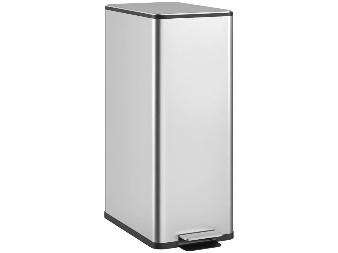 Caixote do Lixo Cozinha Aço Inoxidável 20 L com Tampa Fecho Suave - Compacto com Balde Interno Removível