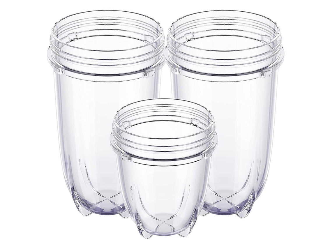 Copos De Substituição Para Liquidificador Bullet: Copo De 473 Ml (16 Onças) E Copo Curto De 355 Ml (12 Onças) Para Liquidificador Bullet Série Mb