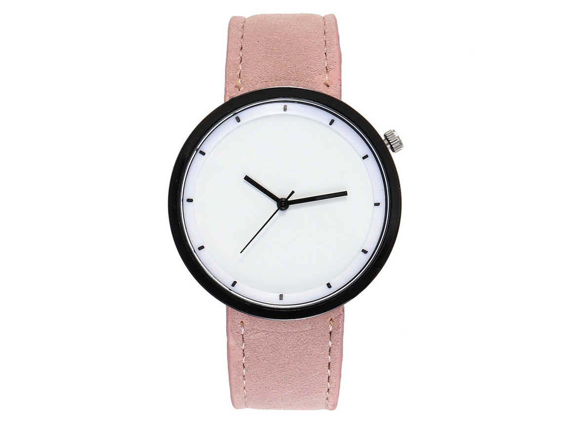 Relógio de Pulso Unissex de Quartzo com Pulseira Pu Fina Vansvar (rosa)