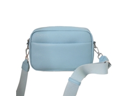 Bolsa de Ombro Feminina em Pu Cinto Ajustável Multi Bolsos Casual Azul Céu 23x14x7cm