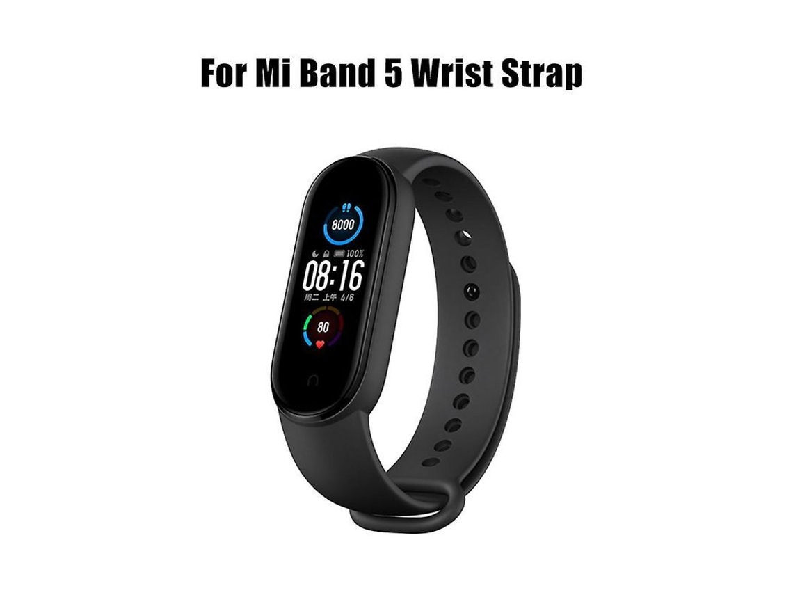 Pulseira YURU de silicone macio para Xiaomi Mi Band 5, azul midday, ajustável