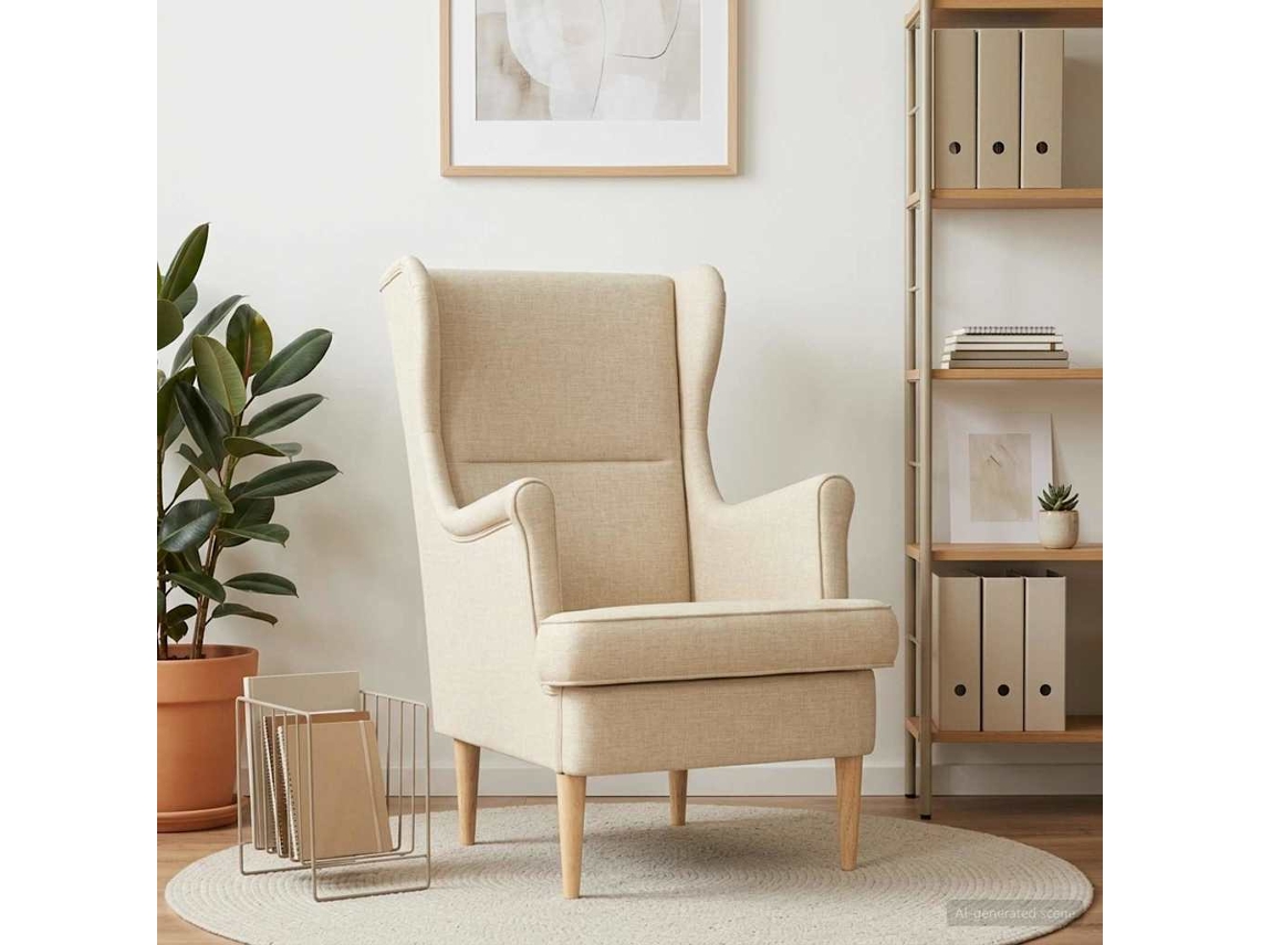 Vidaxl Poltrona Creme Tecido