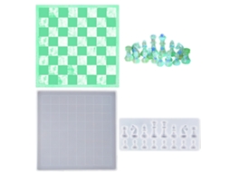 Moldes De Silicone Para Tabuleiro De Xadrez E Peças Conjunto Moldes De Epóxi Para Artesanato Diy