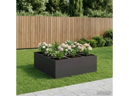 Vidaxl Vaso De Jardim Preto 100 X 100 X 20 Cm Aço Laminado A Frio