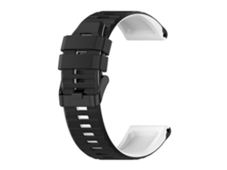 Pulseira De Relógio Lurelia Para Garmin Fenix 3 Sapphire 26 Mm Silicone Preto Branco