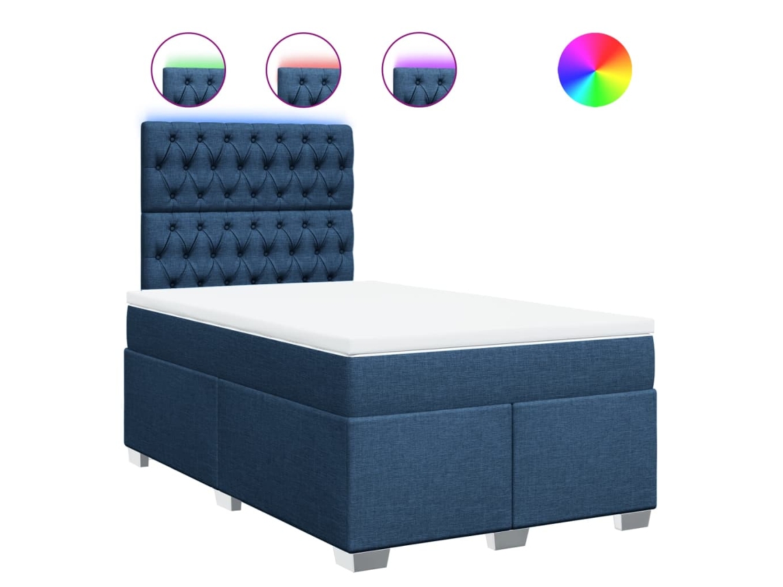 Box Spring Bed, Box Spring Beds Vidaxl Azul Tecido (120 X 200 Cm)