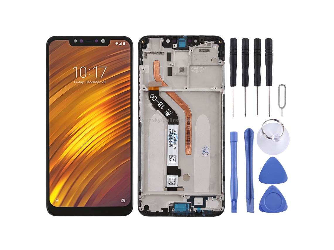 Ecrã Tft Para Xiaomi Pocophone F1 Conjunto Completo Com Digitalizador E Moldura — Preto