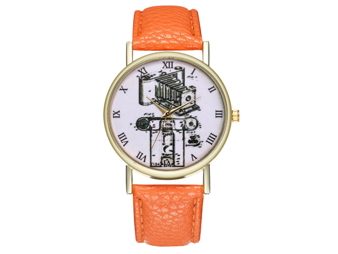Reloj De Dama Zhoulianfa De Cuero Cuarzo Empresarial T303-a Naranja