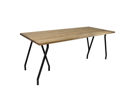 Mesa de Refeição BO x  FURNITURE (Madeira - Preto - 200 x 80 x 72 cm)