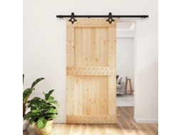 Vidaxl Porta Deslizante 100 X 210 Cm Natural E Preto