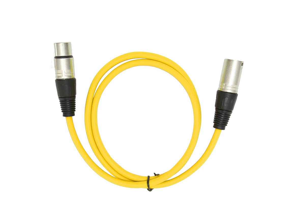 Cabo de Microfone Mali 3 Pinos Xlr Amarelo 1m Durável