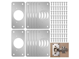 Placas De Reparo De Dobradiças, Pacote Com 10, Suportes De Reforço Em Aço Com Parafusos Para Portas De Armários E Móveis, 90x50mm