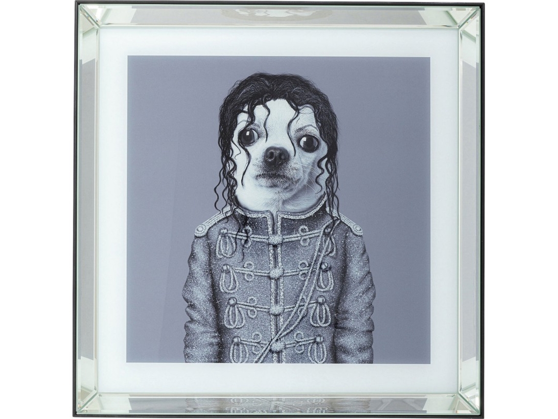 Quadro Moldura em Espelho King Dog 60 x 60 cm