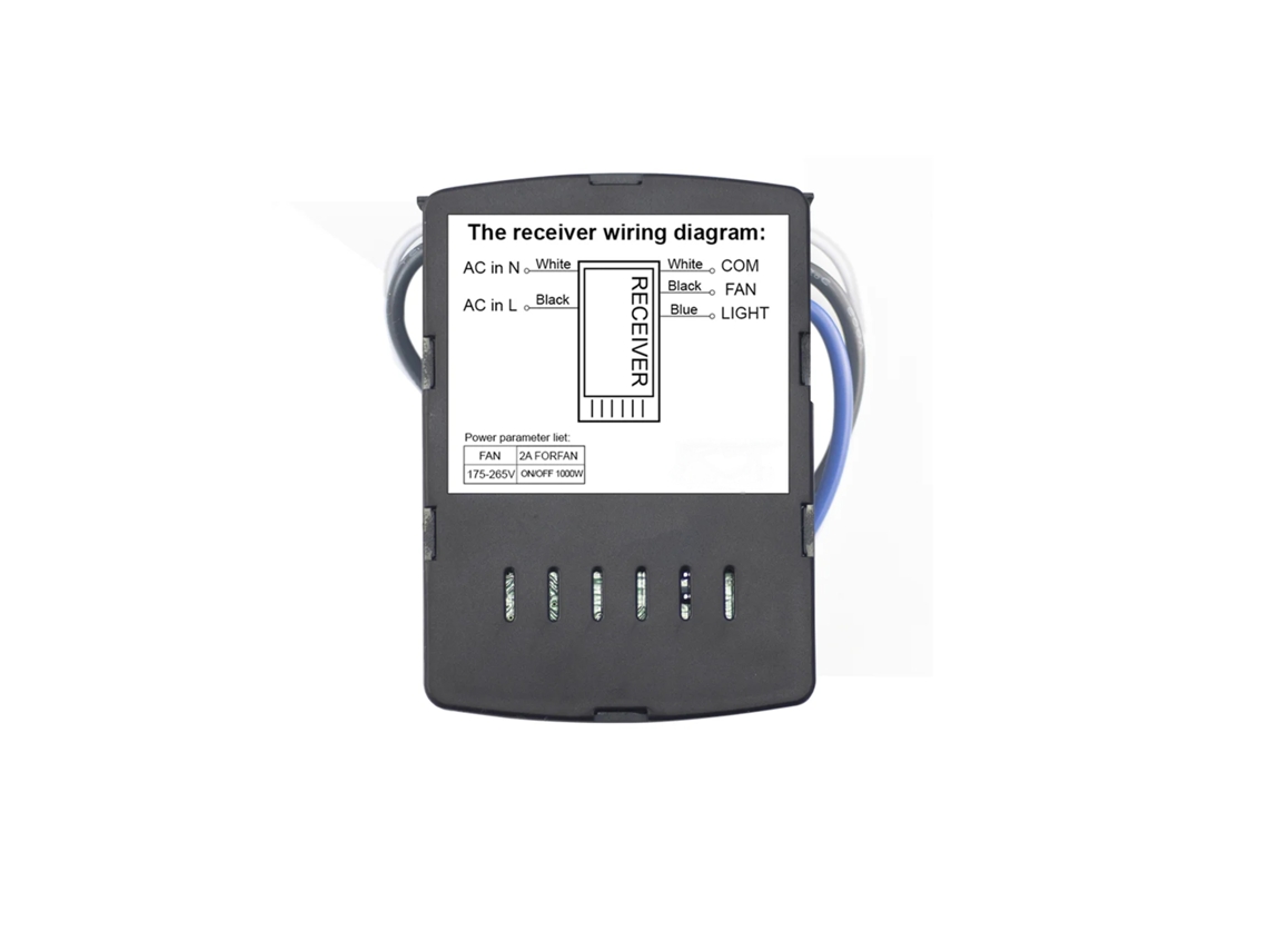 Controle remoto para ventilador de teto com luz e Wi-Fi (Compatível com controle de voz multiplataforma, adaptado ao Ewelink)