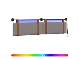 Conjunto 1 Cabeceira Suspensa Vidaxl Castanho-acinzentado Couro Sintético (210 X 55 X 5 Cm)