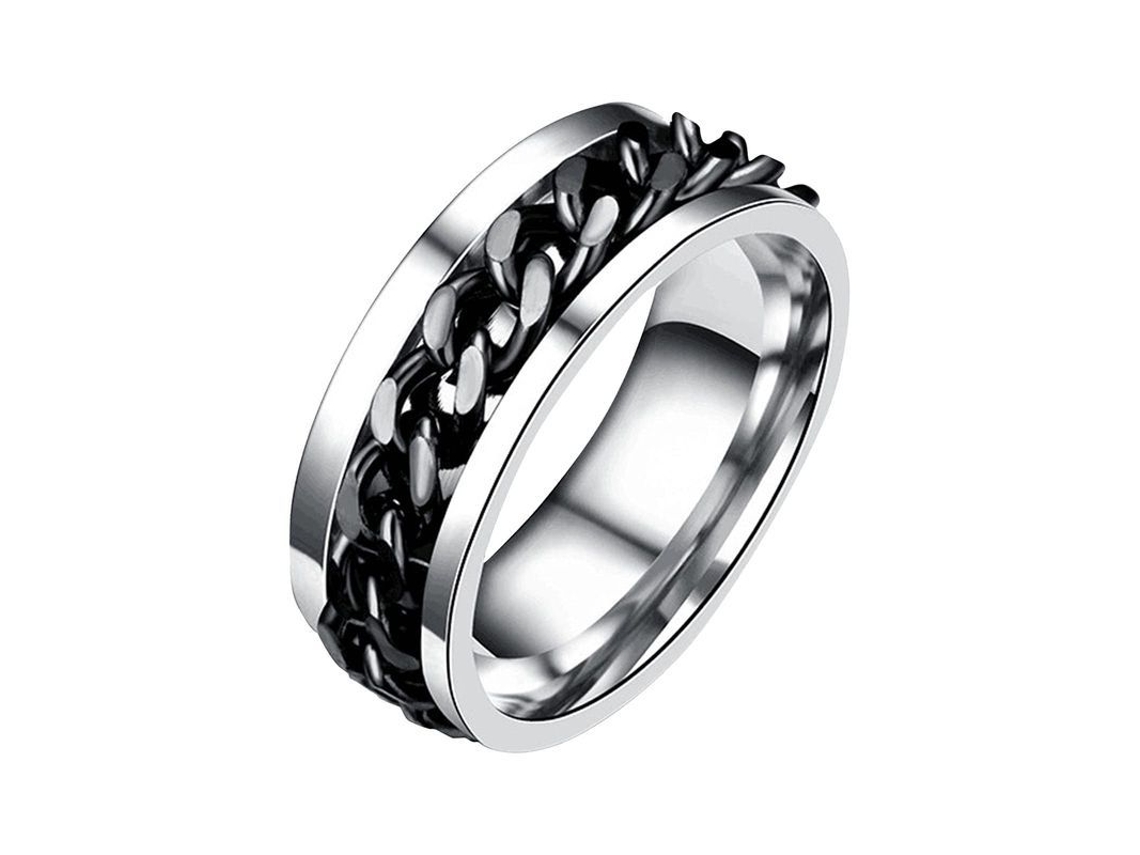2026 anel de Aço Inoxidável Flor 925 Casamento Joias Elegantes 8mm Preto Tamanho 9