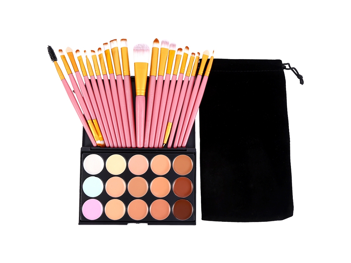 Pincéis De Maquiagem Concealer E Paleta Kit Completo