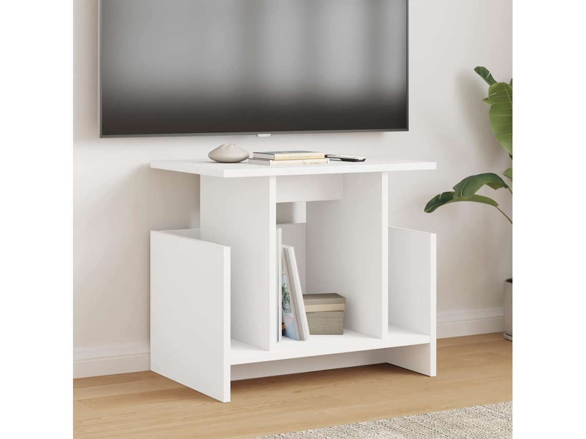 Vidaxl Suporte Para Tv 50 X 35 X 45 Cm Branco Derivados De Madeira