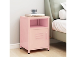 Vidaxl Mesa De Cabeceira 35x35x51 Cm Aço Rosa