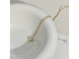 Colar em Prata de Lei 925 Estilo Coreano com Pingente de Coroa Pequeno Cravejado de Diamantes Clássico, Simples e Sofisticado. MDUG (dourado)
