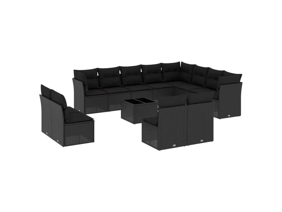 Garden Sofa Set, Garden Sofa Sets Vidaxl Preto Rattan / Vime (n/a)
