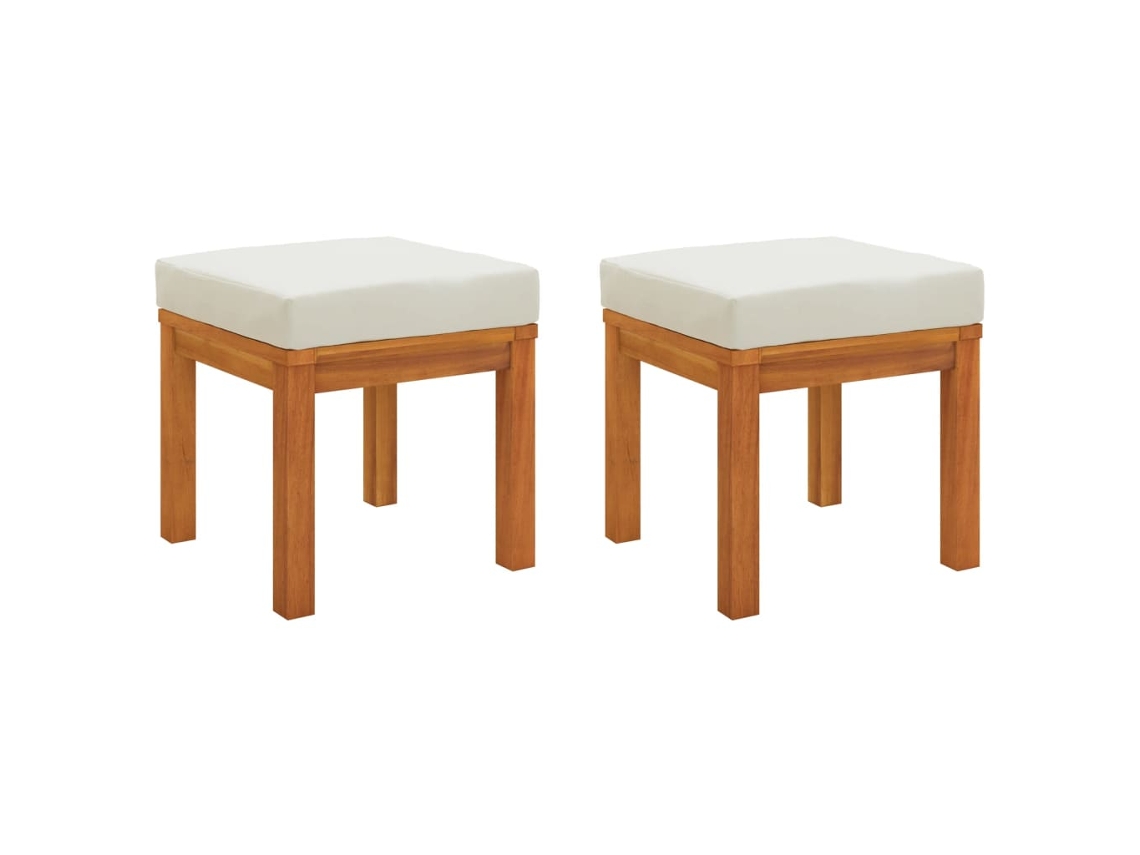 Garden Stool, Garden Stools Vidaxl Creme Madeira De Acácia (n/a)