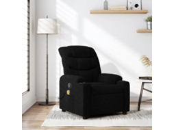 Vidaxl Poltrona De Massagens Reclinável Tecido Preto
